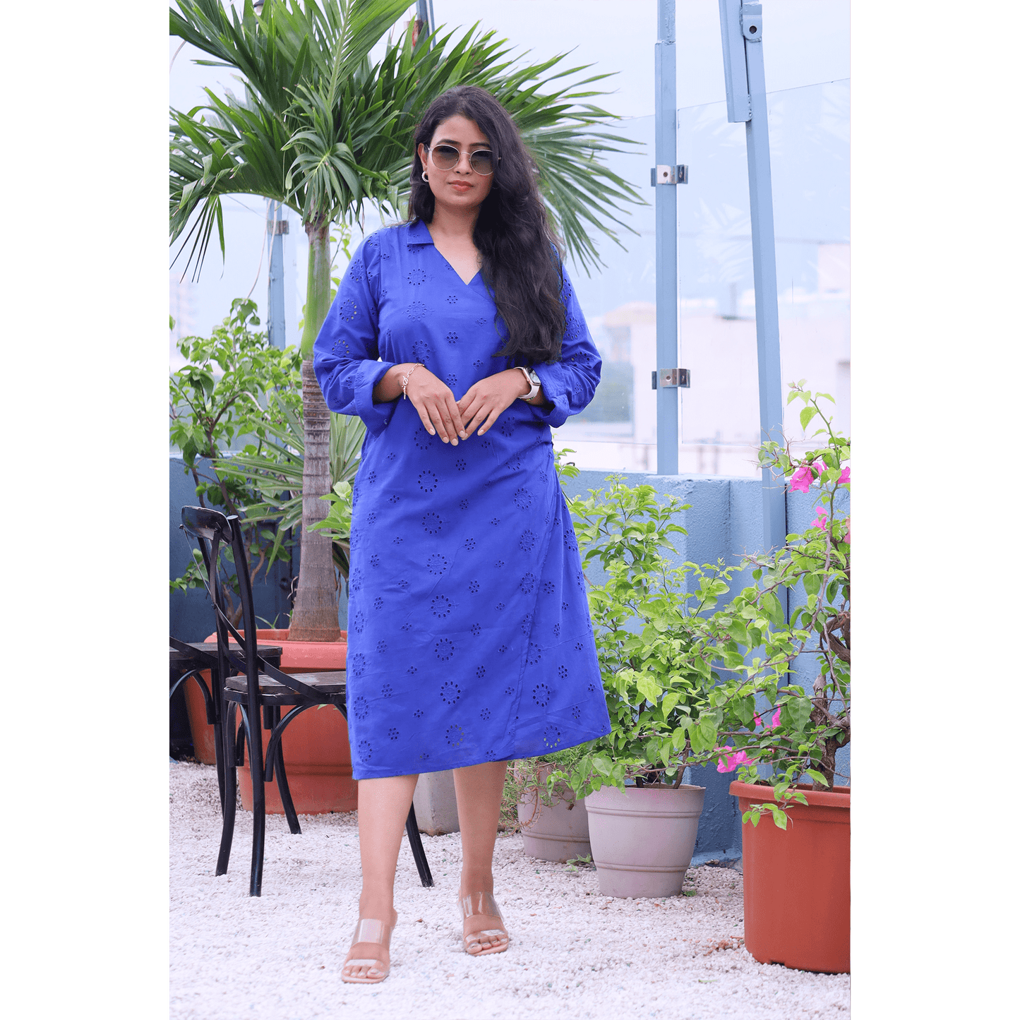 Blue Schffili Collar Dress