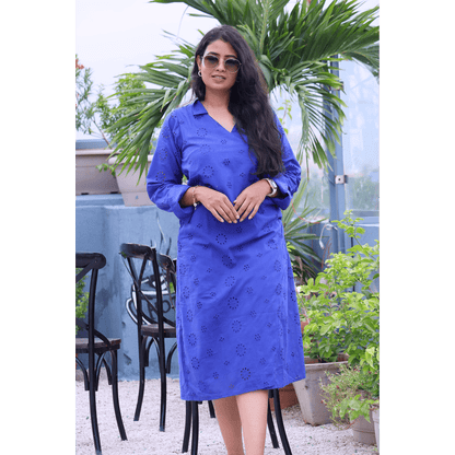 Blue Schffili Collar Dress