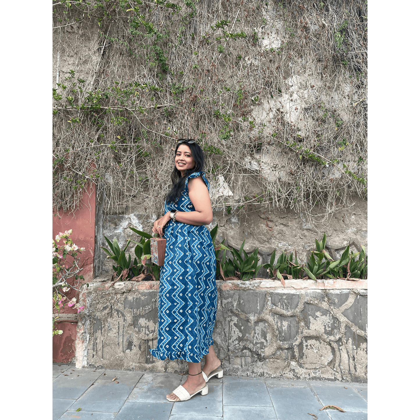 Indigo Dreams Bhandhej Midi Dress