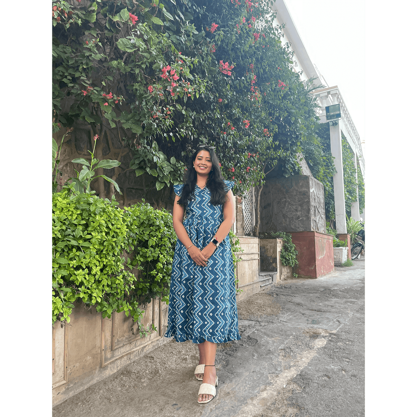 Indigo Dreams Bhandhej Midi Dress