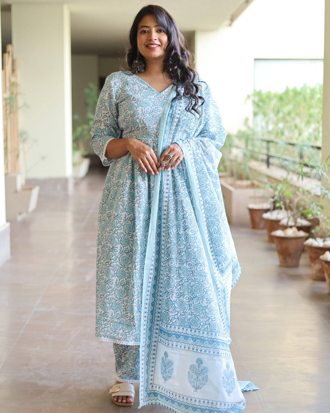 Heer Blue Anarkali Suit Set