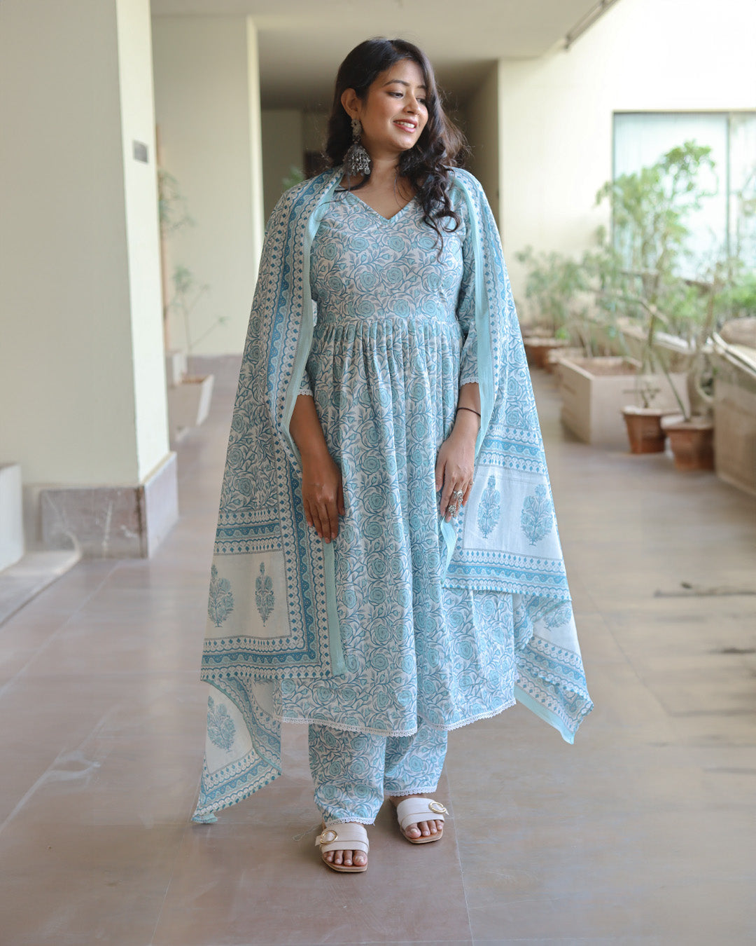 Heer Blue Anarkali Suit Set